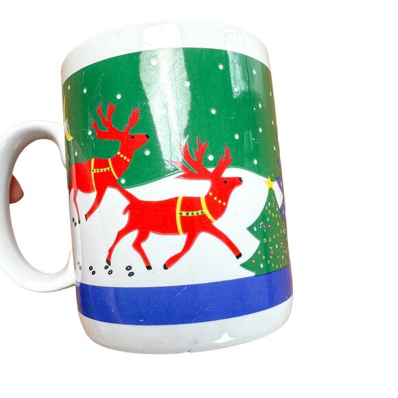 Vintage Christmas Coffee Mug Holiday Winter Coffee Mug - Picture 1 of 4